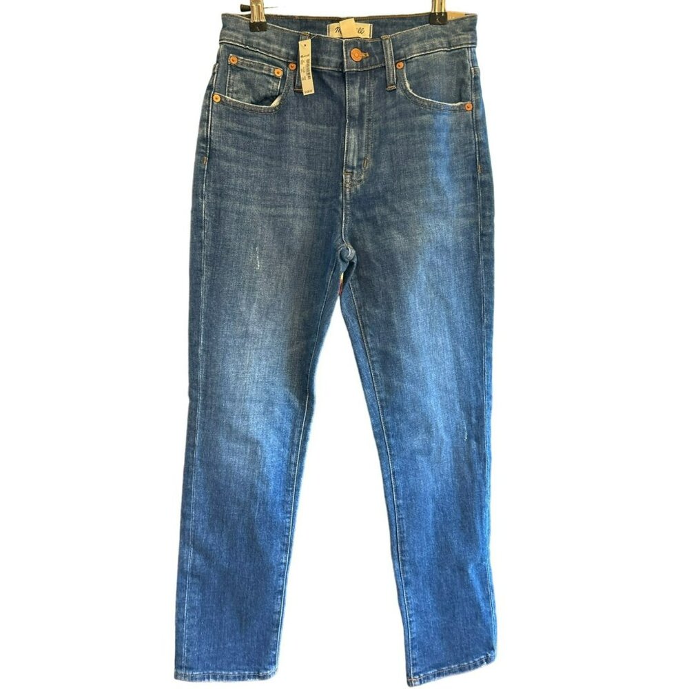 Madewell Women's High Rise Slim Crop Boyjean Size 24 Medium Wash